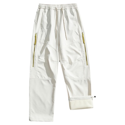 UNCLEBLUE春季户外运动冲锋裤男女款侧开拉链透气防水直筒休闲裤