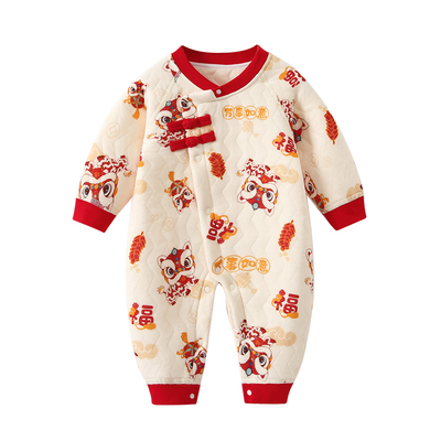 新生儿宝宝拜年服连体衣