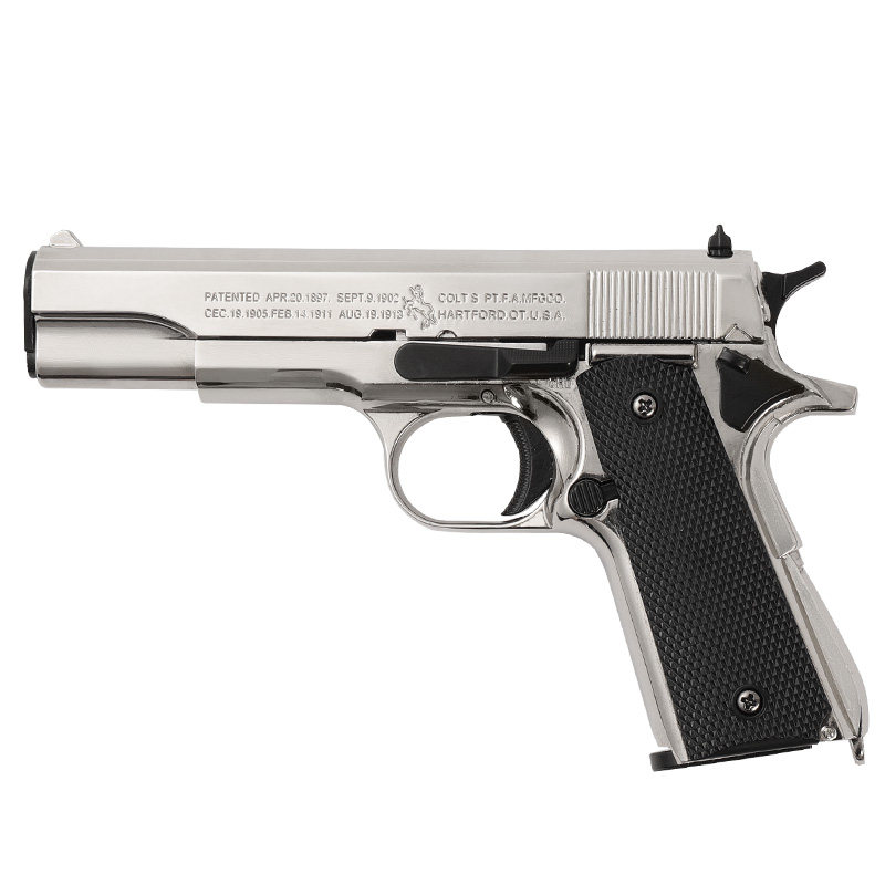 抛壳 1:2.05柯尔特M1911手枪模型全金属合金仿真玩具枪男不可发射