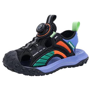 巴布豆男童凉鞋夏季2025新款款中大童轻便运动包头可湿水儿童鞋子