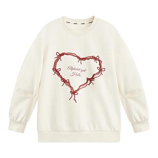 【白日奇想】爱法贝春新款女童卫衣儿童洋气爱心上衣小女孩甜美