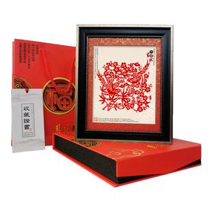 中国风特色礼品出国送老外非遗剪纸工艺品立体镜框装饰画摆件定制