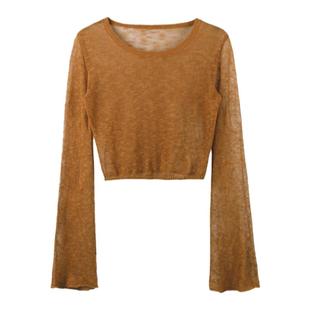 【何超莲同款】龙脸DRAGONFACE亚麻针织罩衫女百搭长袖