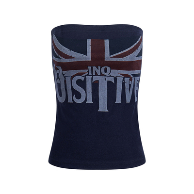 辣妹字母印花抹胸背心性感修身