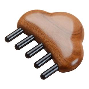 金丝檀木梳子云朵按摩梳头部经络梳子牛角梳插齿按摩梳檀木梳礼品