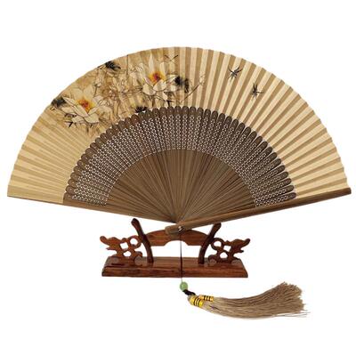 中国风扇子荷花旗袍国画纸扇古风