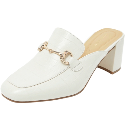 康莉粗跟时尚穆勒鞋包头拖鞋