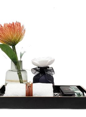 新中式风挂画仿真花组合软装饰品