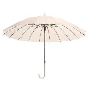 ins长柄雨伞女生大号抗暴风雨结实加厚16骨自动弯柄伞防水套定制
