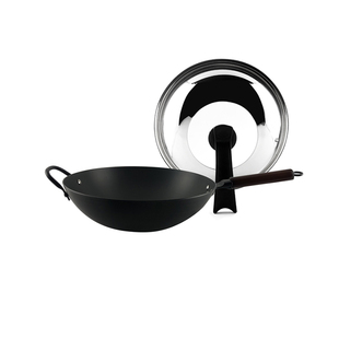 富硒康好嫂子不生锈炒锅轻便圆尖底无涂层炒菜锅加厚升级款34cm36