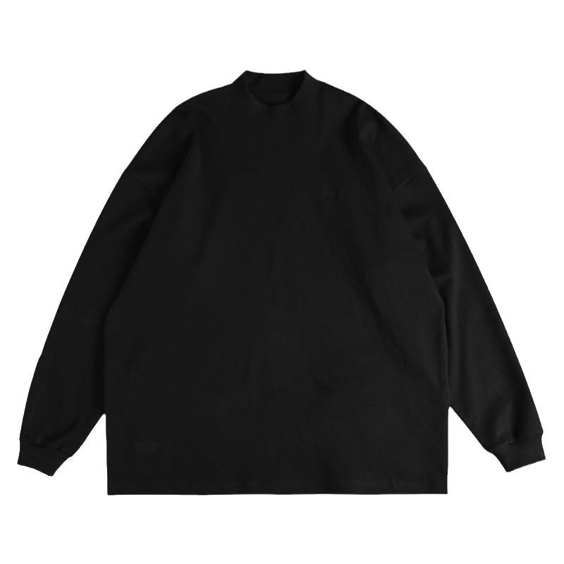TOPTIER BRO 21AW 340g新疆长绒棉中高领长袖T恤男宽松百搭打底衫