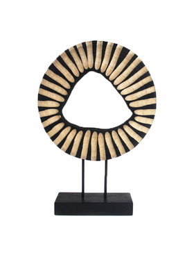 侘寂风中古木雕桌面摆件