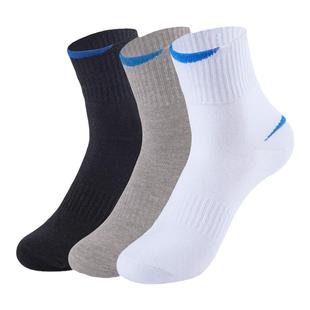 纯白色袜子男士中筒春夏季运动中腰袜防臭吸汗长袜跑步吸汗涤棉袜