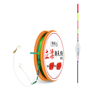 夜光立漂朝天钩线组免调漂金海夕单钩传统钓鲫鱼专用夜钓双钩套装