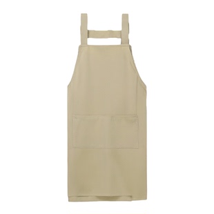 新款围裙厨房家用做饭工作上班餐饮美甲工厂专用卡其耐脏印男士女