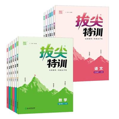 通成学典2025初中拔尖特训七下八下册数学九年级上册语文英语物理人教苏教北师浙江沪科华师版化学教材同步练习册尖子生高分真题