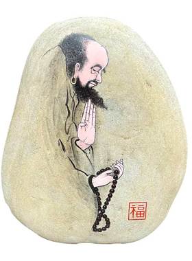 石材摆件中式办公室手绘饰品