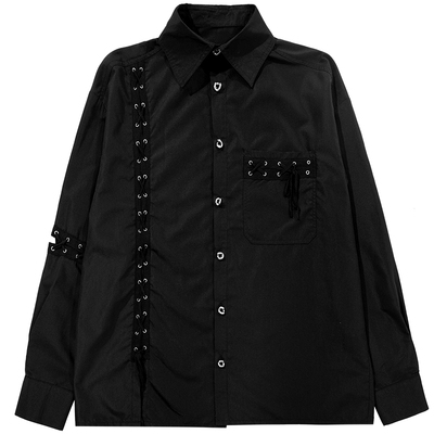 小雨萌酷自制金属纽扣宽松衬衫