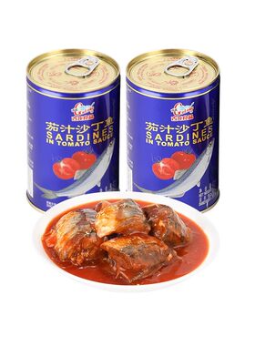 古龙食品茄汁沙丁鱼罐头425g/罐酸甜拌面下饭菜速食即食海味罐头