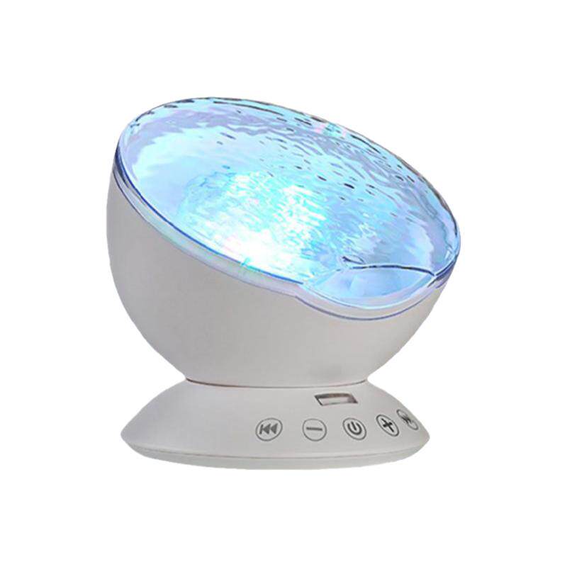 海洋海浪投影灯儿童卧室动态水波纹助眠小夜灯七彩浪漫氛围音响灯