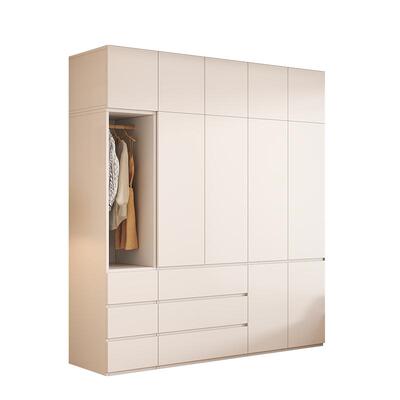 全实木奶油风成品衣柜