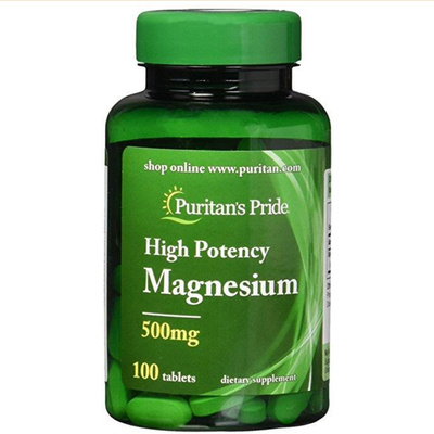 美国镁补充剂镁片magnesium镁元素钙吸收抽筋头痛100粒500mg补镁