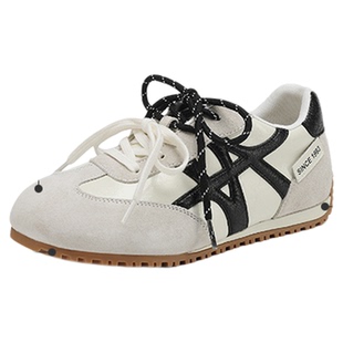 星期六真皮德训鞋女款厚底女鞋子复古阿甘鞋美拉德休闲鞋运动增高