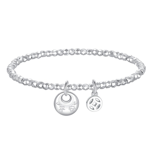 潮宏基宝护小胖福s925银手链爆闪蹦迪珠手串转运串珠妇女节女