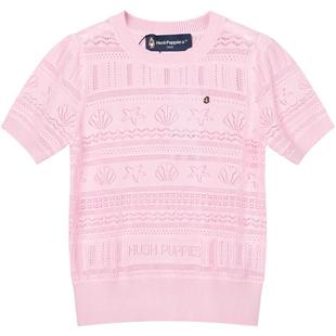 暇步士童装女童线衣26春夏新款大童甜美宽松针织衫儿童短袖毛衣