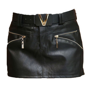 秋冬直筒pu皮短裤裙裤头2024秋天女士百搭高腰皮裤衩裙靴裤群时尚