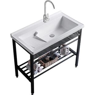 莫德卡恩挡板款免打孔污水分离搓衣板溢水口阳台超深不靠墙洗衣槽