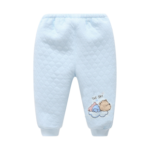 婴儿长裤宝宝夹棉保暖裤0-12个月冬纯棉新生儿裤子可开档男女秋裤