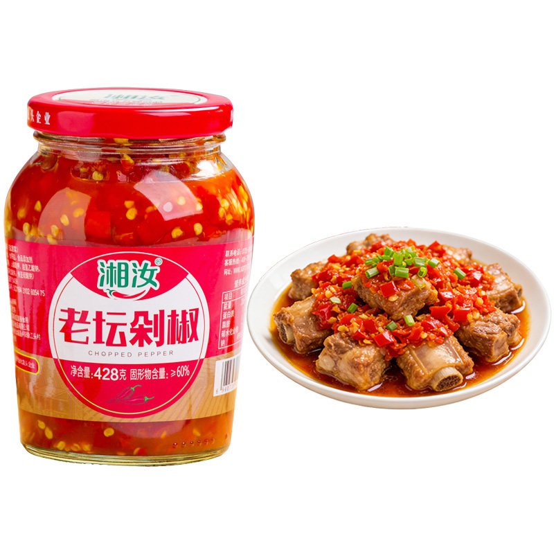 湘汝剁椒鱼头专用428g湖南特产辣椒酱香辣老坛下饭炒菜蒸鱼剁椒