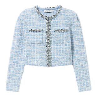 self-portrait 2025春夏蓝混色小香风针织外套开衫