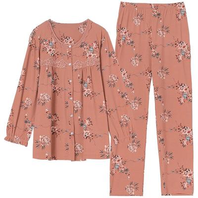 新款春秋款中老年人秋季妈妈睡衣