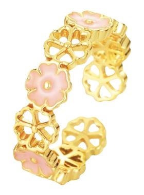 桃花运脱单食指环珐琅轻奢设计感