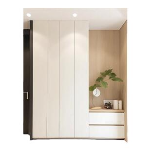 香港全屋柜家私定制入户玄关鞋柜订做隐形门房门实木格栅深圳工厂