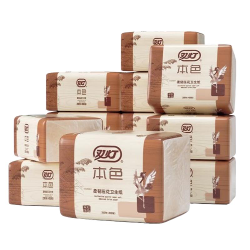 双灯本色压花400层家用厕纸