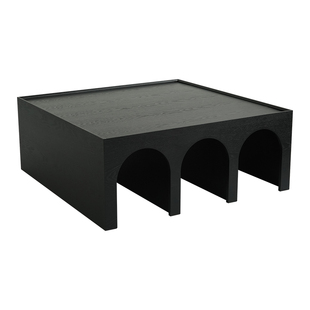 HC复古实木茶几简约小户型客厅家用方形茶桌台餐边柜置物架层架