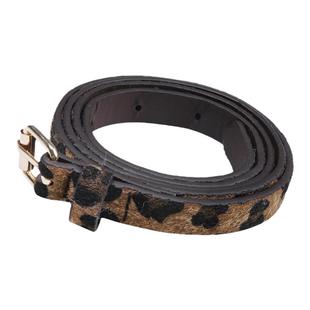 馨帮帮时尚复古豹纹窄边细腰带装饰韩版高级感百搭可调节PU皮带女