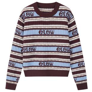 笛莎官方童装女童毛衣冬季新款青少年大童女孩学生拼色条纹针织衫