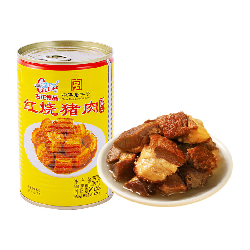 古龙小菜饭扫光397g红烧猪肉罐头