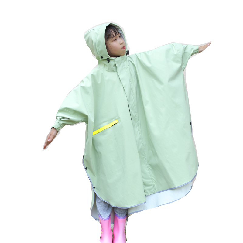 加厚斗篷儿童雨衣大帽檐可背书包