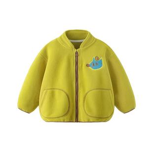 男童外套秋冬婴儿上衣摇粒绒小宝宝衣服加绒加厚儿童童装女童冬装