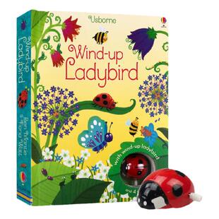 预售 英文原版发条小瓢虫 Wind-up Ladybird 轨道书 绘本儿童益智游戏纸板书 Usborne 跑跑乐互动亲子玩具童书 Wind up Bus同系列