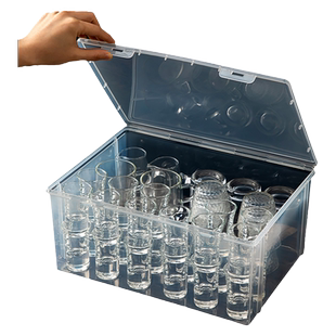 酒杯收纳盒防尘小酒杯啤酒杯子玻璃杯置物架小白酒杯收纳神器杯架