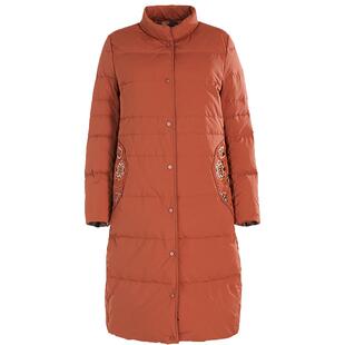 乔万尼羽绒服商场同款国风简约时尚刺绣印花收腰保暖双面穿白鸭绒