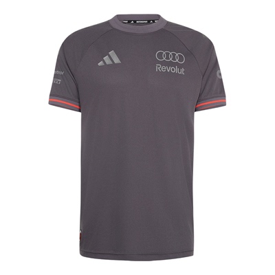 Adidas/阿迪达斯官方正品奥迪F1车队新款男灰橙色短袖T恤KE9091
