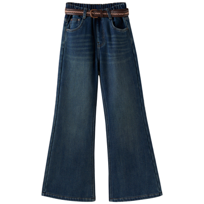 高腰显瘦弹力宽松加绒牛仔喇叭裤