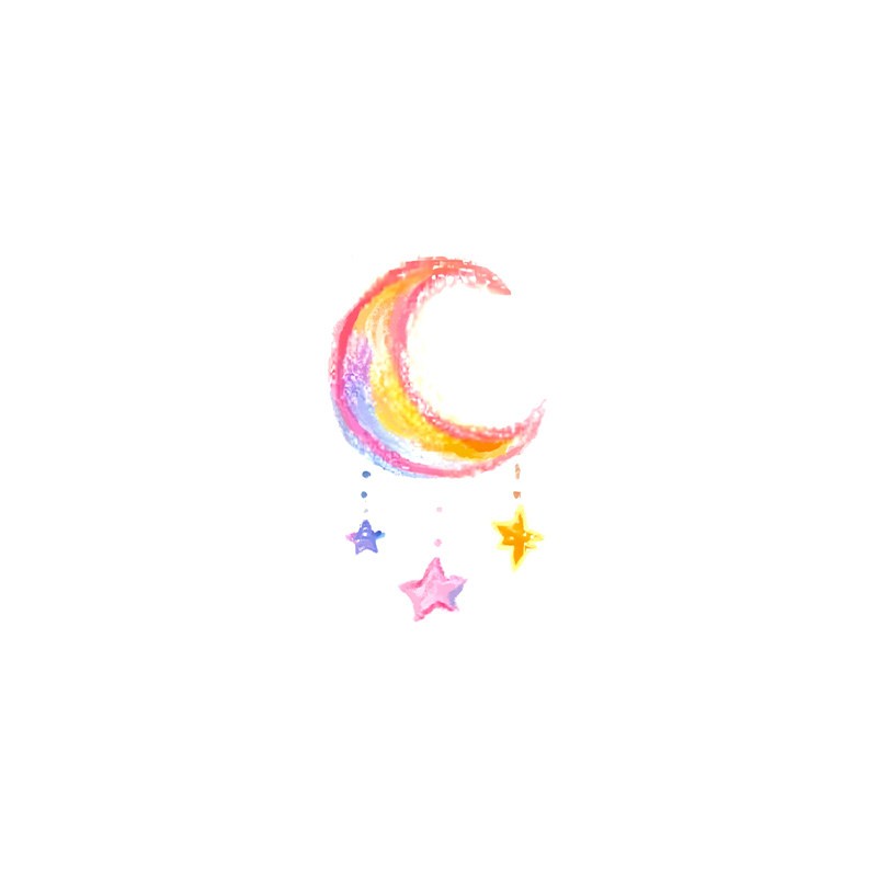 星星悬挂月亮新款彩色纹身贴